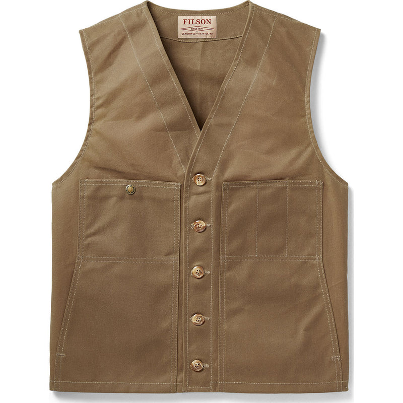 Filson Oil Tin Cloth Vest | Dark Tan- 11010265DarkTan--S
