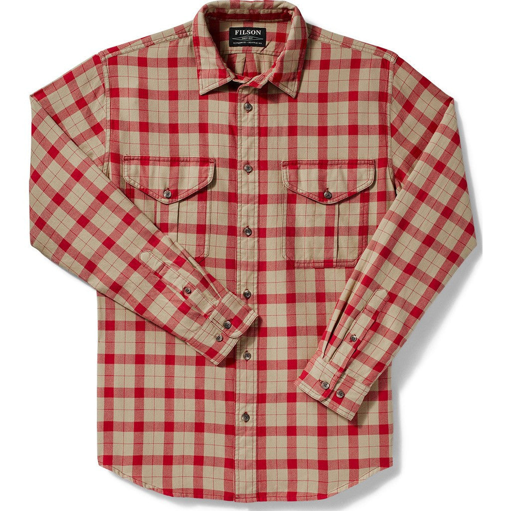 Filson Lightweight Alaskan Guide Shirt Khaki/Red Plaid 11010743 – Sportique