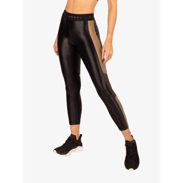 Koral Emblem High Rise Cropped Legging | Black/White