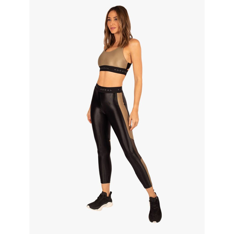 Koral Emblem High Rise Cropped Legging | Black/White