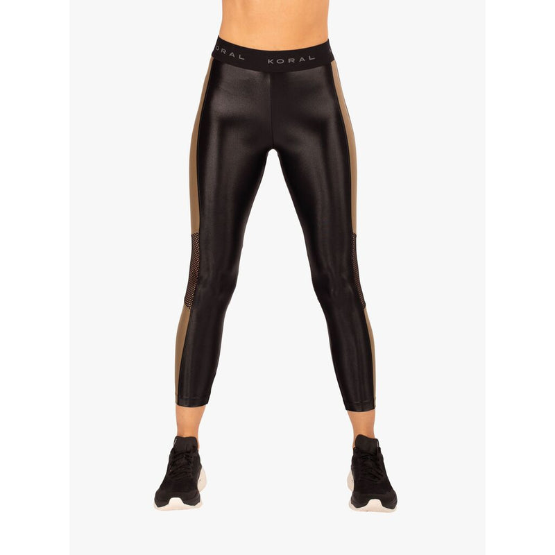 Koral Emblem High Rise Cropped Legging | Black/White