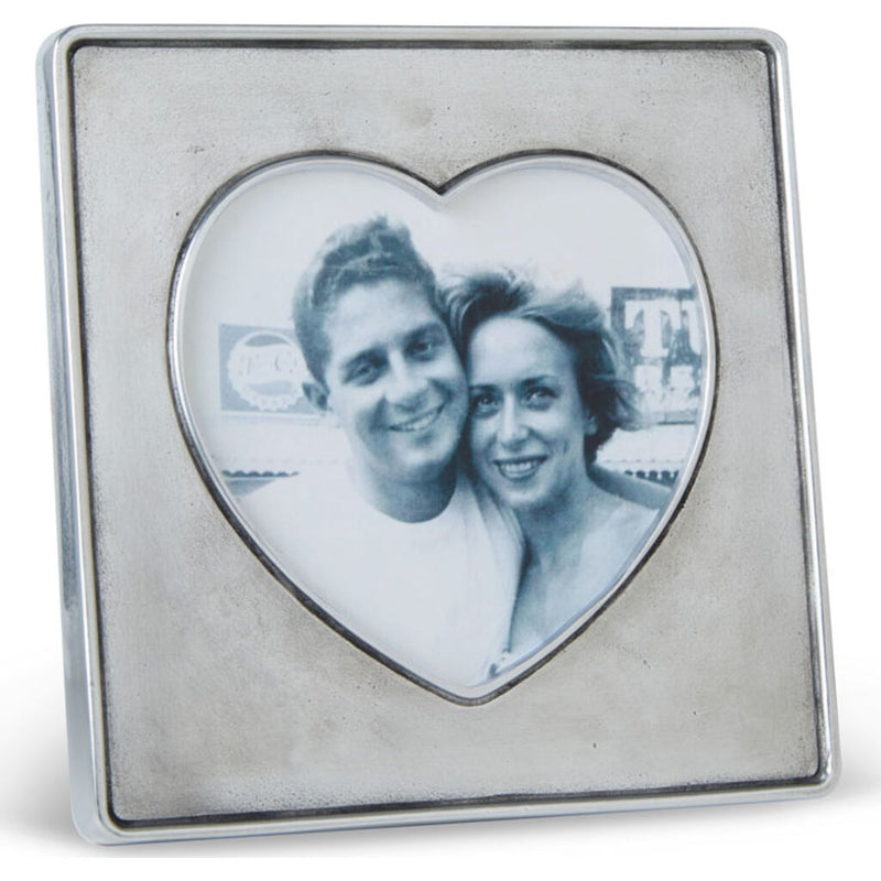 Match Heart in Square Frame | Pewter