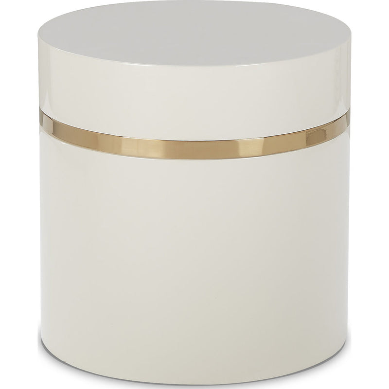 Resource Decor Ella Round Accent Table | Cream/Brass