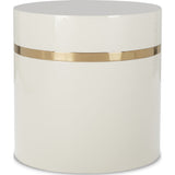 Resource Decor Ella Round Accent Table | Cream/Brass