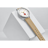 DuFa KRØYER SÆTTER LASSEN Watch | Stainless Steel White Dial Light Brown Band