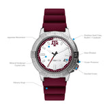 Columbia Collegiate Peak Patrol Texas A&M Aggies Men's Analog Watch | Maroon Silicone Strap