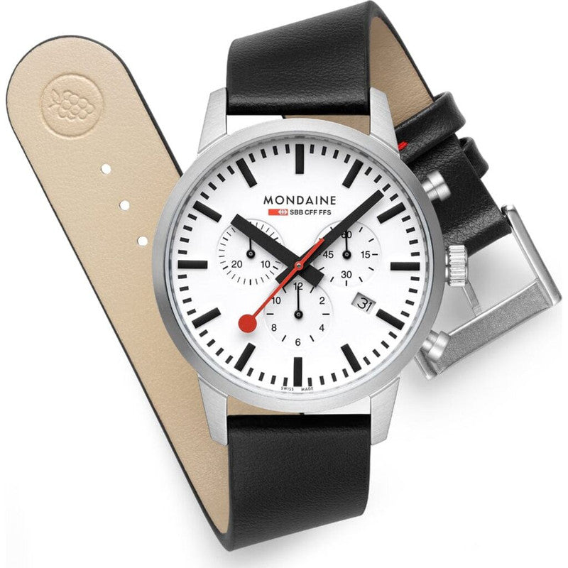 Mondaine Neo Watch | 41mm | Black Vegan Strap