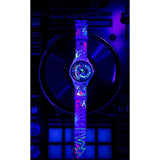 The Electricianz The Neon Z | 42mm Black UV Printed Leather Strap