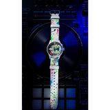 The Electricianz The Neon Z | 42mm Black UV Printed Leather Strap