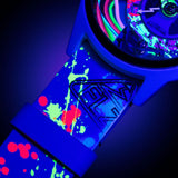 The Electricianz The Neon Z | 42mm Black UV Printed Leather Strap