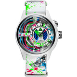 The Electricianz The Neon Z | 42mm Black UV Printed Leather Strap