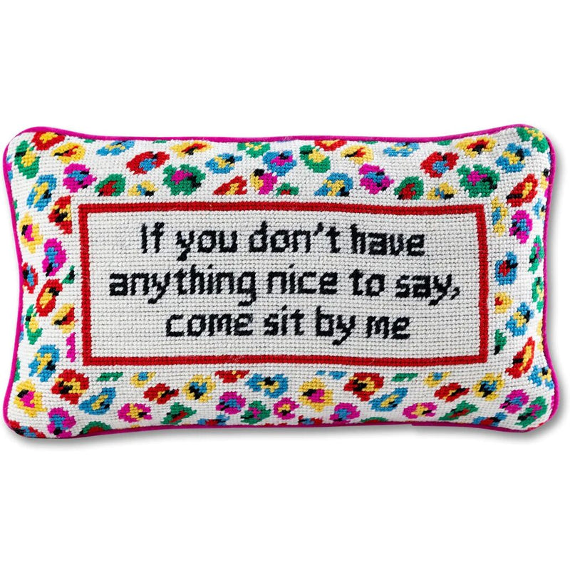 Furbish Come Sit By Me Needlepoint Pillow