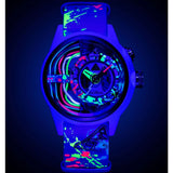 The Electricianz The Neon Z | 42mm Black UV Printed Leather Strap