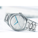 DuFa WACHSMANN Mecha-Quartz 38mm Watch | White Dial Stainless Steel Band