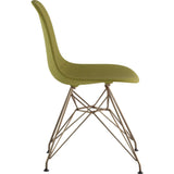 NyeKoncept Mid Century Eiffel Side Chair | Avocado Green/Brass 331002EM2