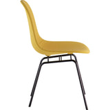 NyeKoncept Mid Century Classroom Side Chair | Papaya Yellow/Brass 331003CL2