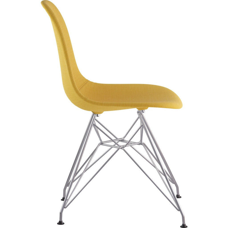 NyeKoncept Mid Century Classroom Side Chair | Papaya Yellow/Brass 331003CL2