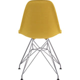 NyeKoncept Mid Century Classroom Side Chair | Papaya Yellow/Brass 331003CL2