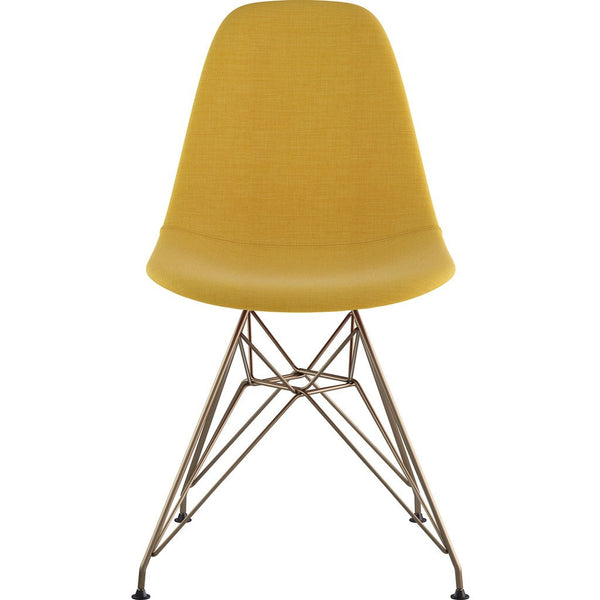 NyeKoncept Mid Century Classroom Side Chair | Papaya Yellow/Brass 331003CL2