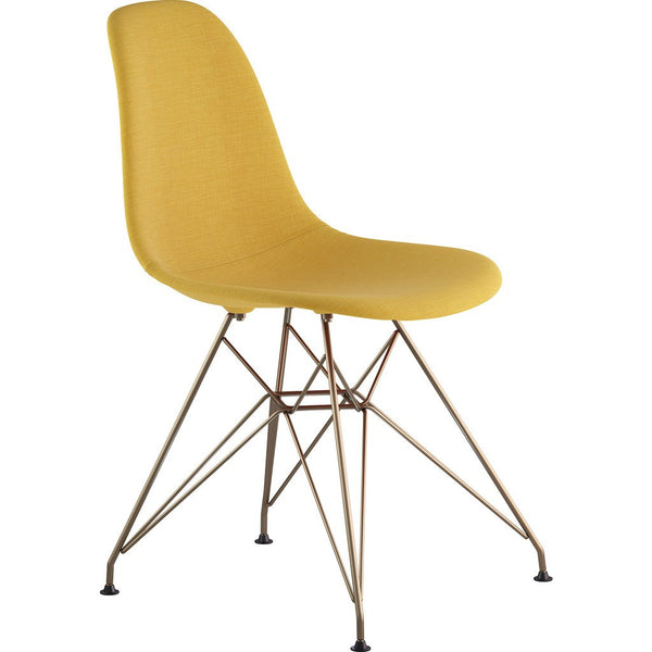 NyeKoncept Mid Century Classroom Side Chair | Papaya Yellow/Brass 331003CL2