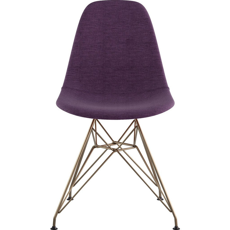 NyeKoncept Mid Century Eiffel Side Chair | Plum Purple/Brass 331005EM2