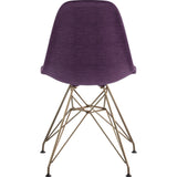 NyeKoncept Mid Century Eiffel Side Chair | Plum Purple/Brass 331005EM2