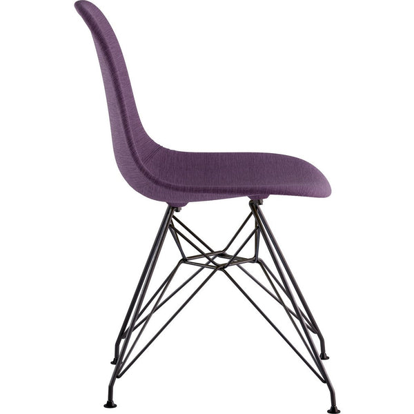 NyeKoncept Mid Century Eiffel Side Chair | Plum Purple/Gunmetal 331005EM3