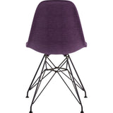 NyeKoncept Mid Century Eiffel Side Chair | Plum Purple/Gunmetal 331005EM3