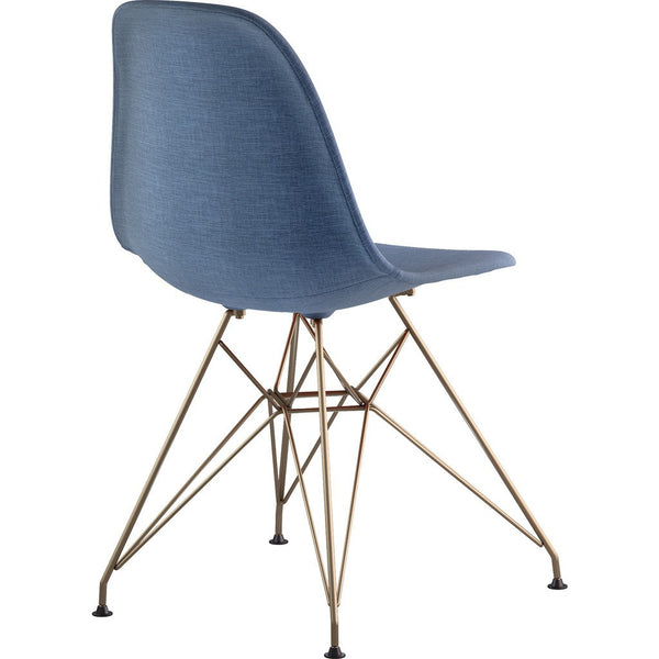 NyeKoncept Mid Century Eiffel Side Chair | Dodger Blue/Brass 331006EM2