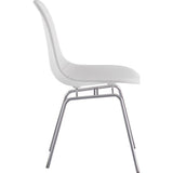 NyeKoncept Mid Century Classroom Side Chair | Glacier White/Nickel 331007CL1