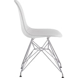 NyeKoncept Mid Century Eiffel Side Chair | Glacier White/Nickel 331007EM1