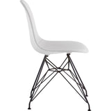 NyeKoncept Mid Century Eiffel Side Chair | Glacier White/Gunmetal 331007EM3