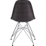 NyeKoncept Mid Century Eiffel Side Chair | Charcoal Gray/Nickel 331008EM1