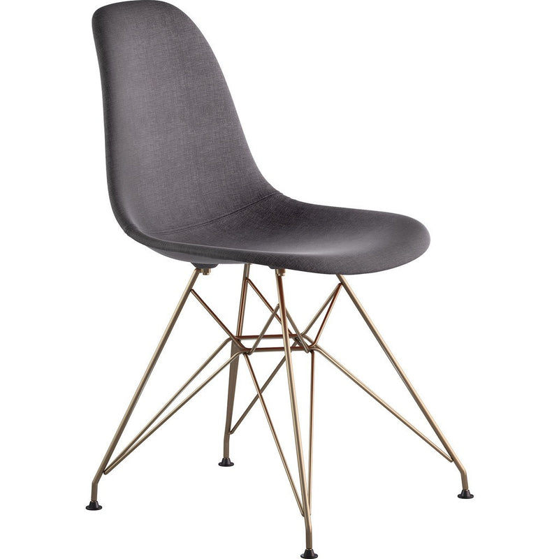 NyeKoncept Mid Century Eiffel Side Chair | Charcoal Gray/Brass 331008EM2