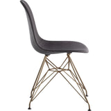 NyeKoncept Mid Century Eiffel Side Chair | Charcoal Gray/Brass 331008EM2