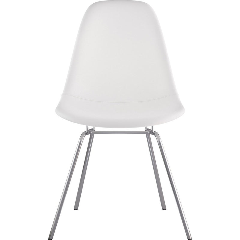 NyeKoncept Mid Century Classroom Side Chair | Milano White/Nickel 331010CL1