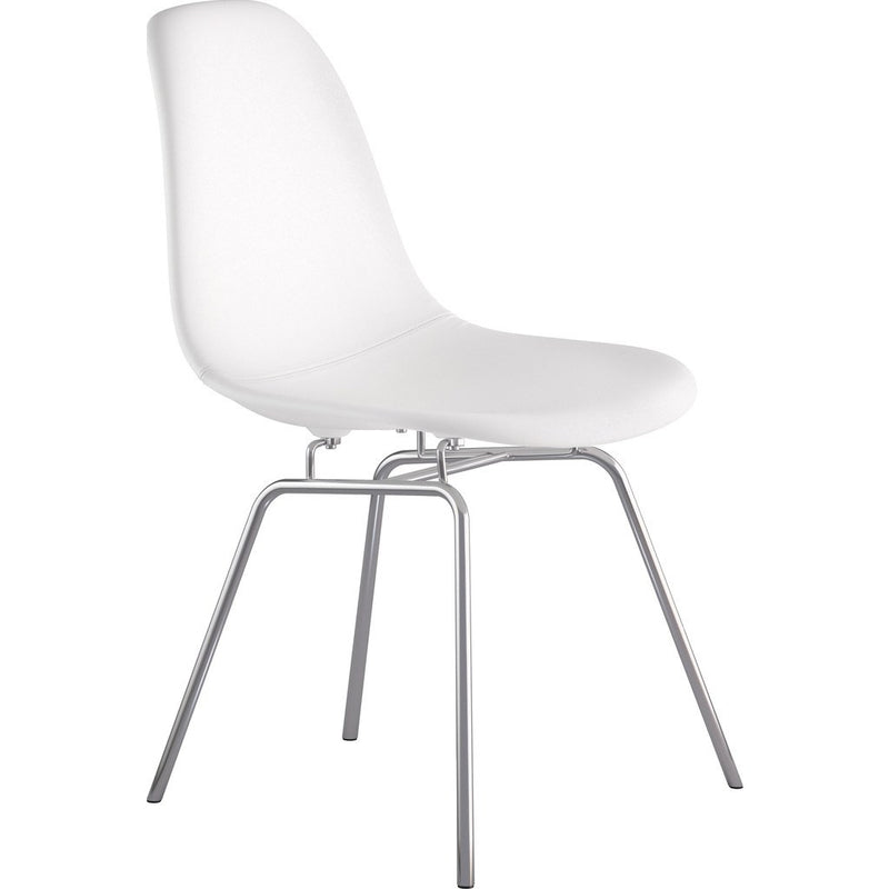 NyeKoncept Mid Century Classroom Side Chair | Milano White/Nickel 331010CL1