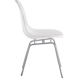 NyeKoncept Mid Century Classroom Side Chair | Milano White/Nickel 331010CL1