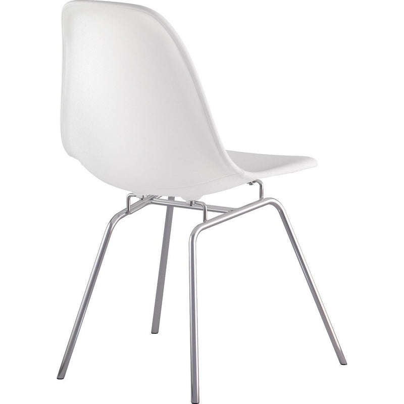 NyeKoncept Mid Century Classroom Side Chair | Milano White/Nickel 331010CL1