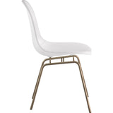 NyeKoncept Mid Century Classroom Side Chair | Milano White/Brass 331010CL2