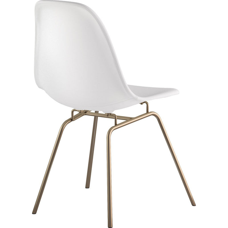 NyeKoncept Mid Century Classroom Side Chair | Milano White/Brass 331010CL2