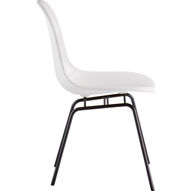 NyeKoncept Mid Century Classroom Side Chair | Milano White/Gunmetal 331010CL3