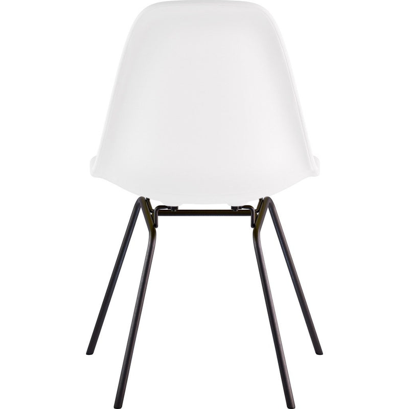 NyeKoncept Mid Century Classroom Side Chair | Milano White/Gunmetal 331010CL3