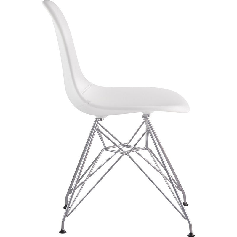 NyeKoncept Mid Century Eiffel Side Chair | Milano White/Nickel 331010EM1