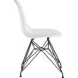 NyeKoncept Mid Century Eiffel Side Chair | Milano White/Gunmetal 331010EM3