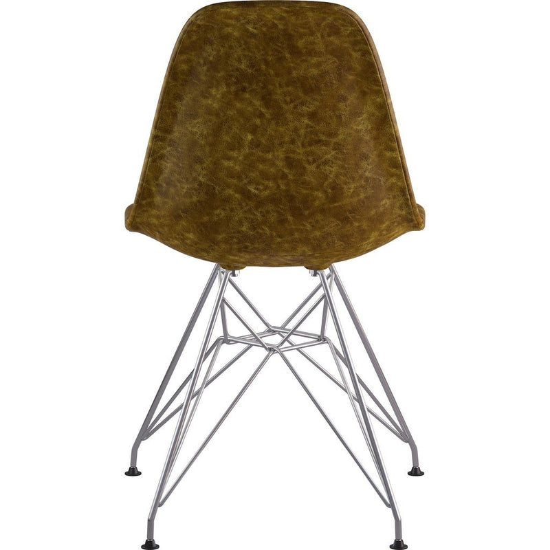 NyeKoncept Mid Century Eiffel Side Chair | Palermo Olive/Nickel 331012EM1