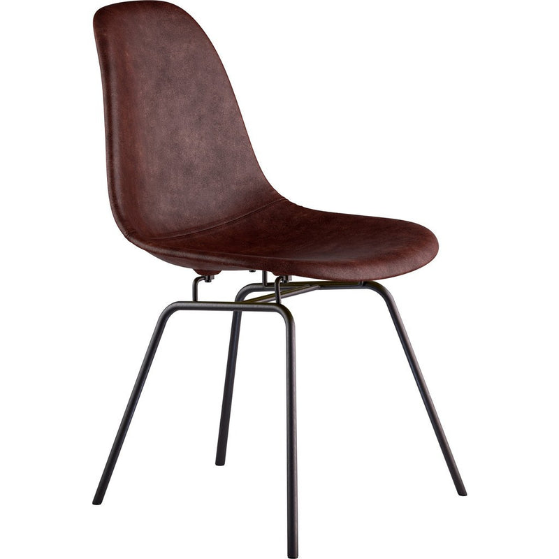 NyeKoncept Mid Century Classroom Side Chair | Aged Cognac/Gunmetal 331014CL3