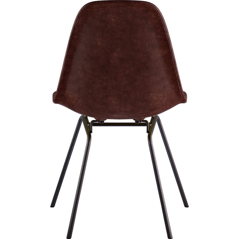 NyeKoncept Mid Century Classroom Side Chair | Aged Cognac/Gunmetal 331014CL3