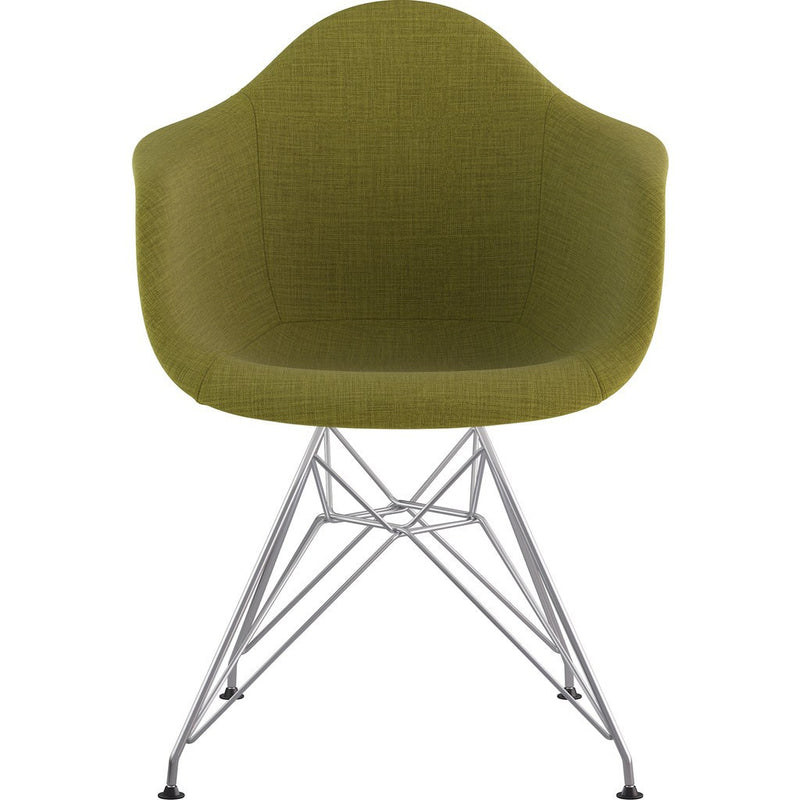 NyeKoncept Mid Century Eiffel Arm Chair | Avocado Green/Nickel 332002EM1