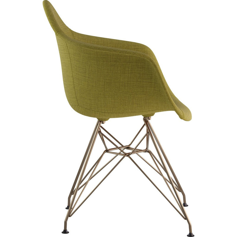 NyeKoncept Mid Century Eiffel Arm Chair | Avocado Green/Brass 332002EM2